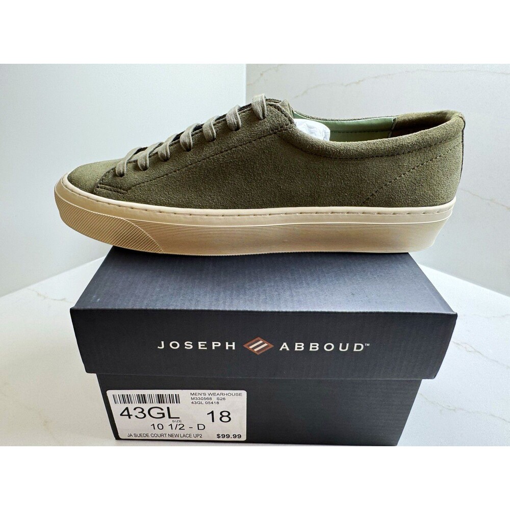 Joseph Abboud Men's Green Suede Lace-Up Sneakers US 10.5 D (43GL)